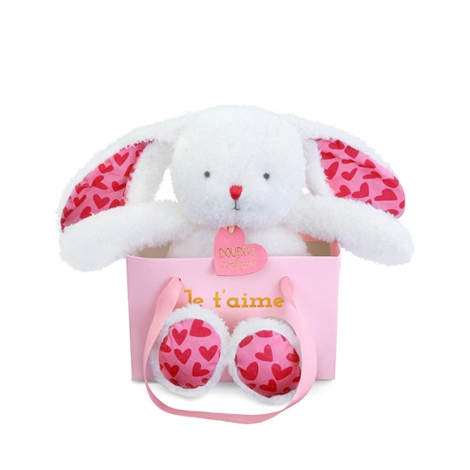 Iepuras din plus moale   Te Iubesc   in punga cadou ,   25 cm - imagine 8